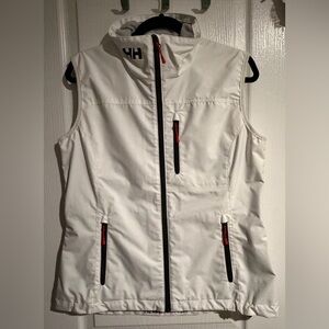 Helly Hansen White Softshell Vest with Black Trim and Red Accents - Women